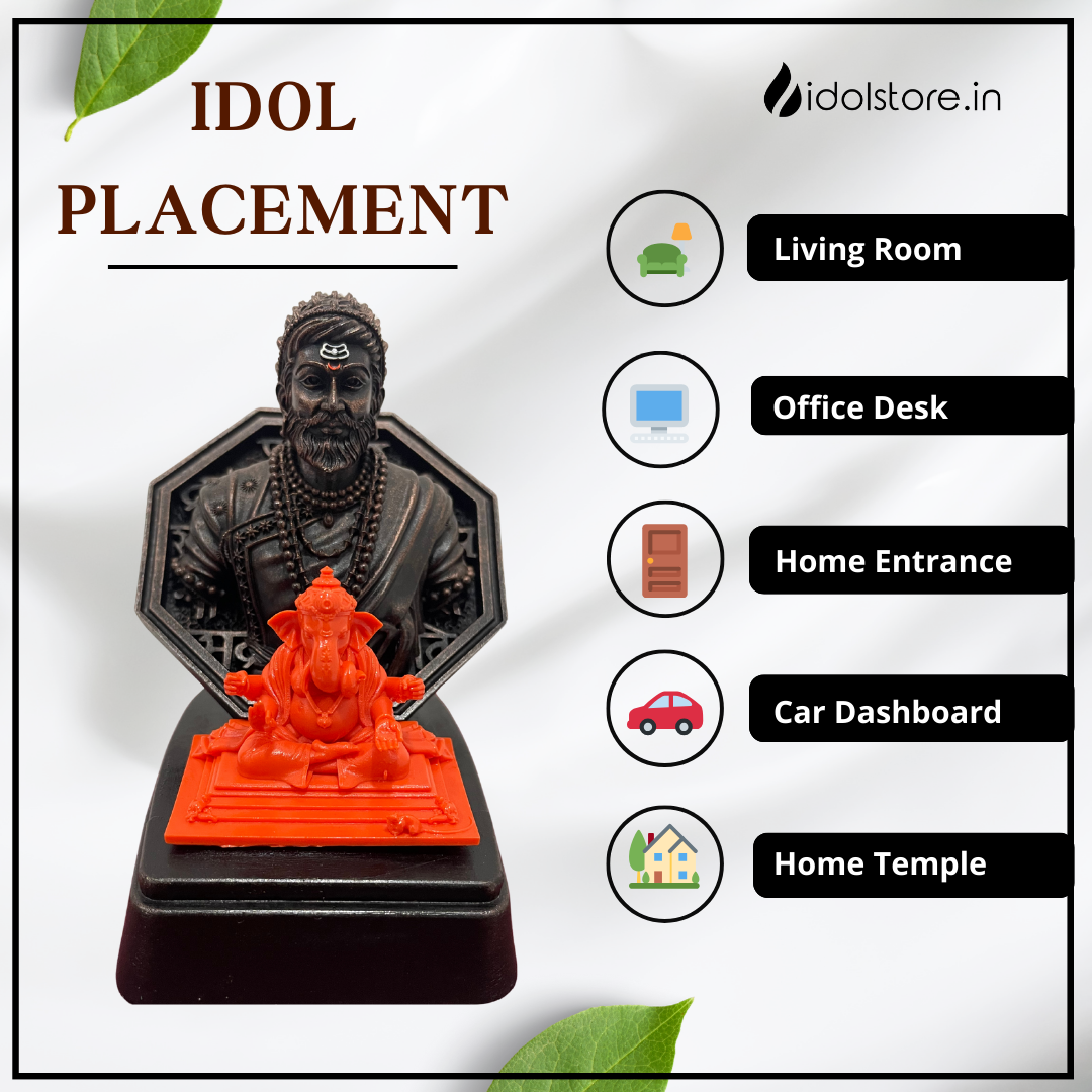 Maharaj with Bappa - 4 inch