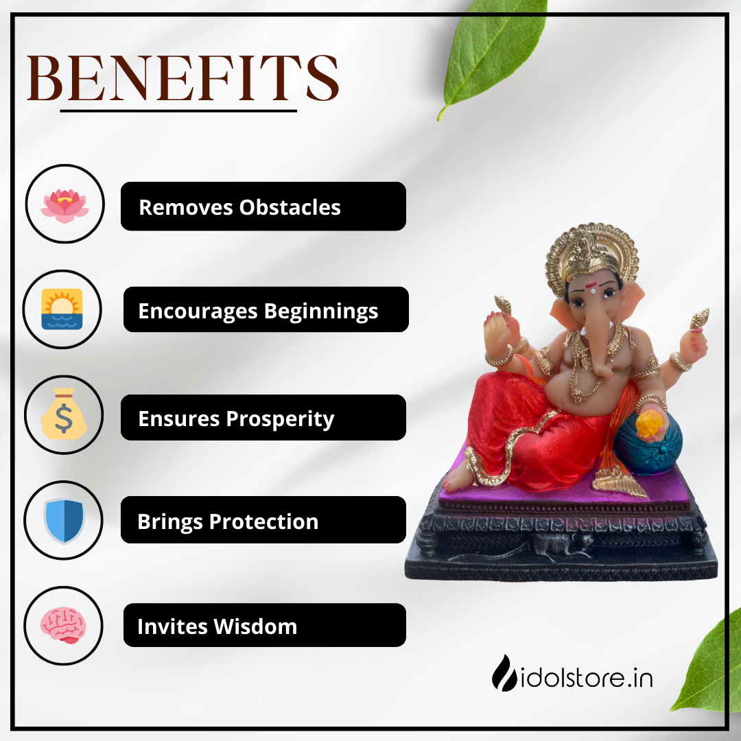 Chaurang Pat Sawkar Ganpati - 4 inch